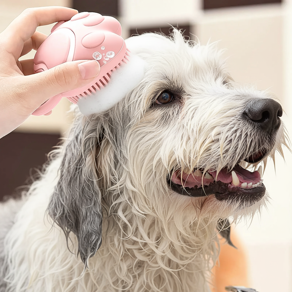 BreezeDrop™ Dog Brush with Shampoo Dispenser